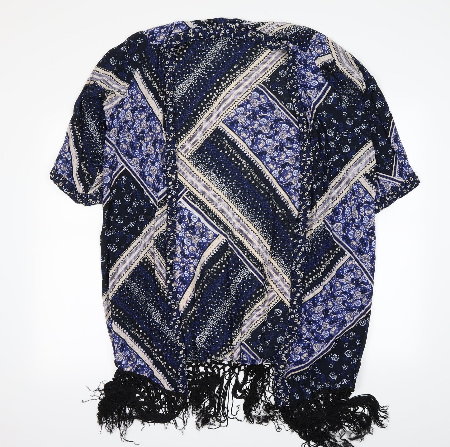 Yours Womens Black Geometric  Kimono Jacket Size 16