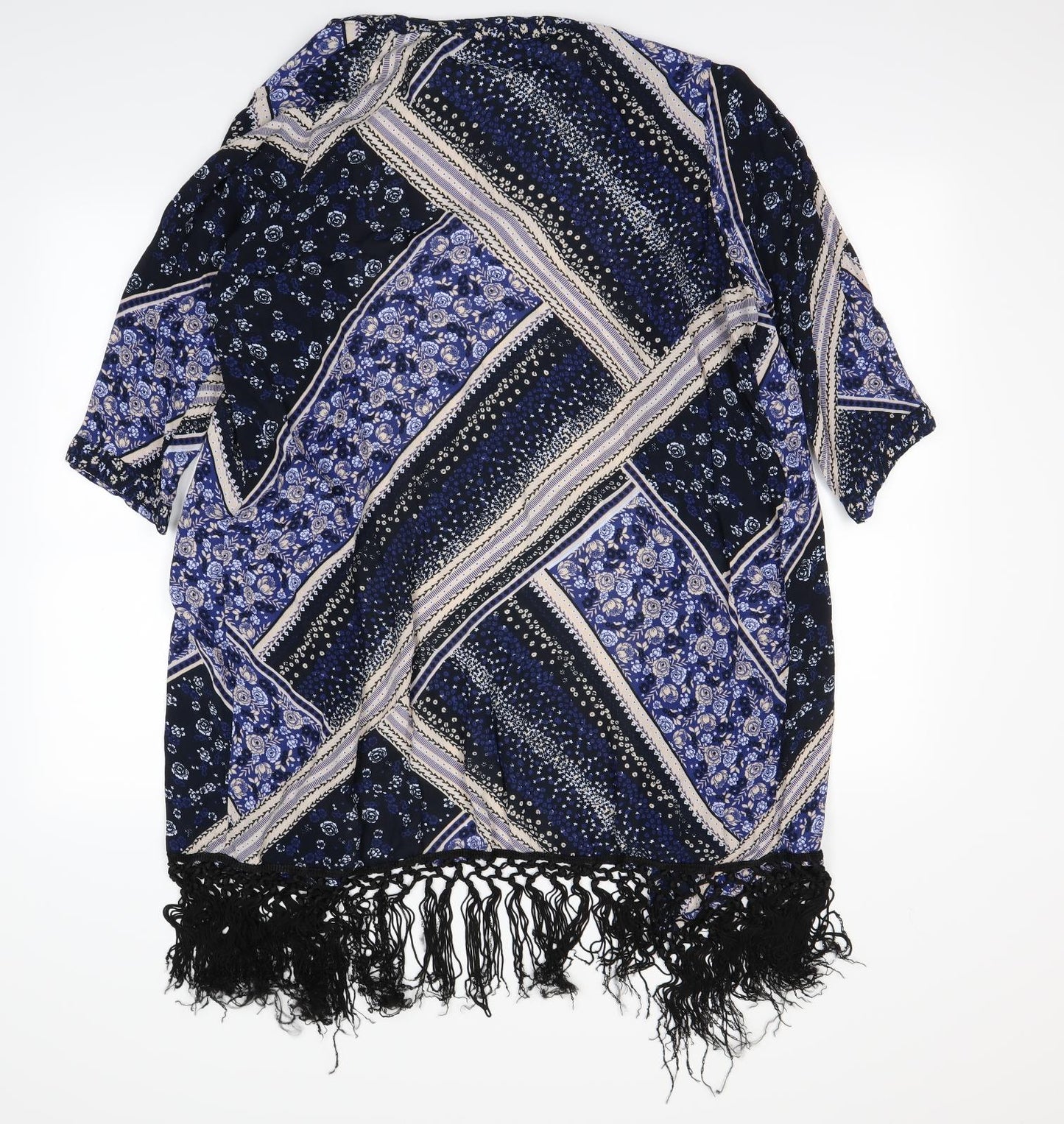 Yours Womens Black Geometric  Kimono Jacket Size 16