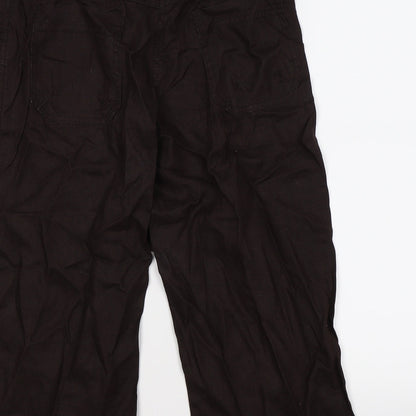 Brand and care label for denim co women’s brown cropped trousers, size UK 8, 20-inch leg