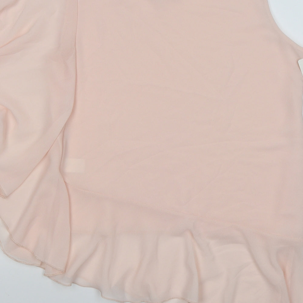 Fashion Womens Pink  Chiffon Tunic T-Shirt Size M  - one batwing sleeve