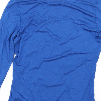 Brand and care label for Autograph women’s blue basic t-shirt, size UK 6