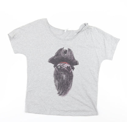 Additional front view of Bella + Canvas women’s grey basic t-shirt, size S