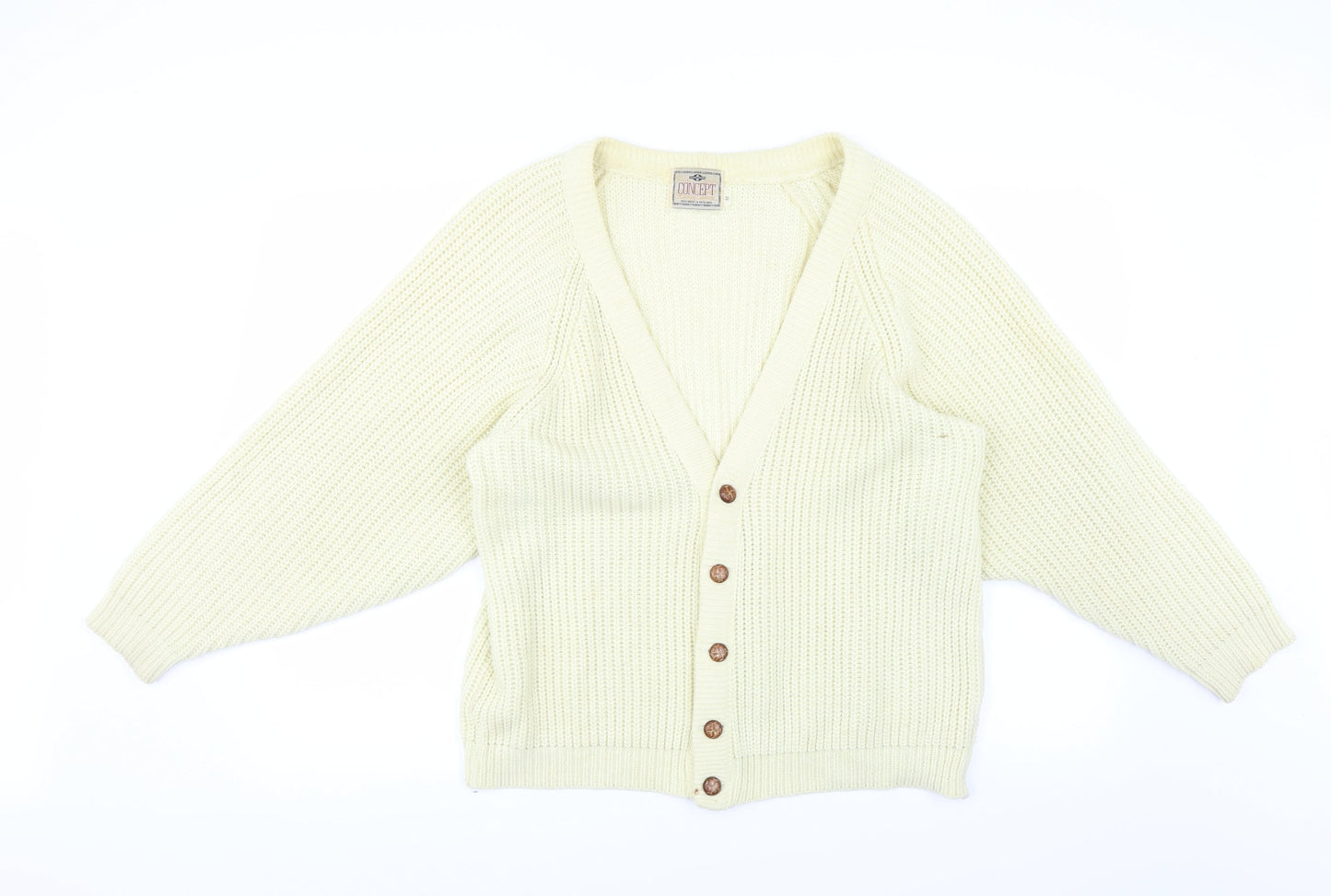 Concept Womens Yellow   Cardigan Jumper Size M