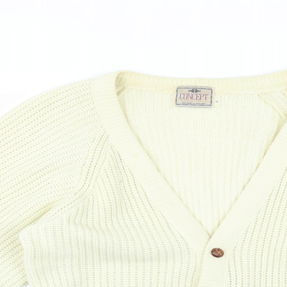 Concept Womens Yellow   Cardigan Jumper Size M