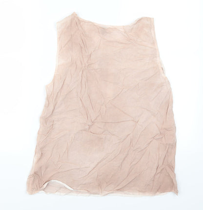 Back view of Saint Tropez women’s pink basic tank, size S
