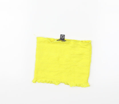 Back view of Primark women’s yellow cropped tank, size UK 4