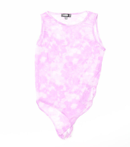 Additional front view of Missguided women’s purple basic tank, size UK 14