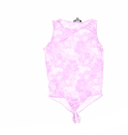 Back view of Missguided women’s purple basic tank, size UK 14