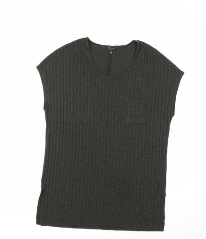 Additional front view of Topshop women’s green knit jumper, size UK 12