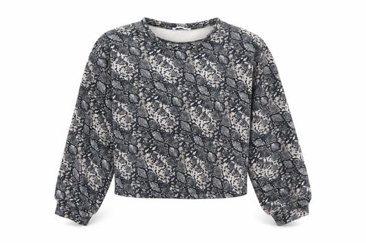 Zara Womens Grey Animal Print  Pullover Sweatshirt Size M