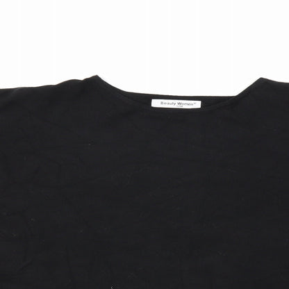 Close-up detail of Beauty Women women’s black jumper, size M