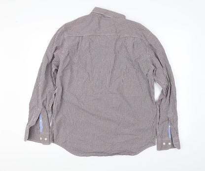 Back view of Marks & Spencer men’s red check button-up, size M