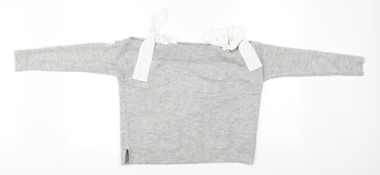 Additional front view of Topshop women’s grey jumper, size UK 10