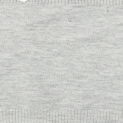 Brand and care label for Topshop women’s grey jumper, size UK 10