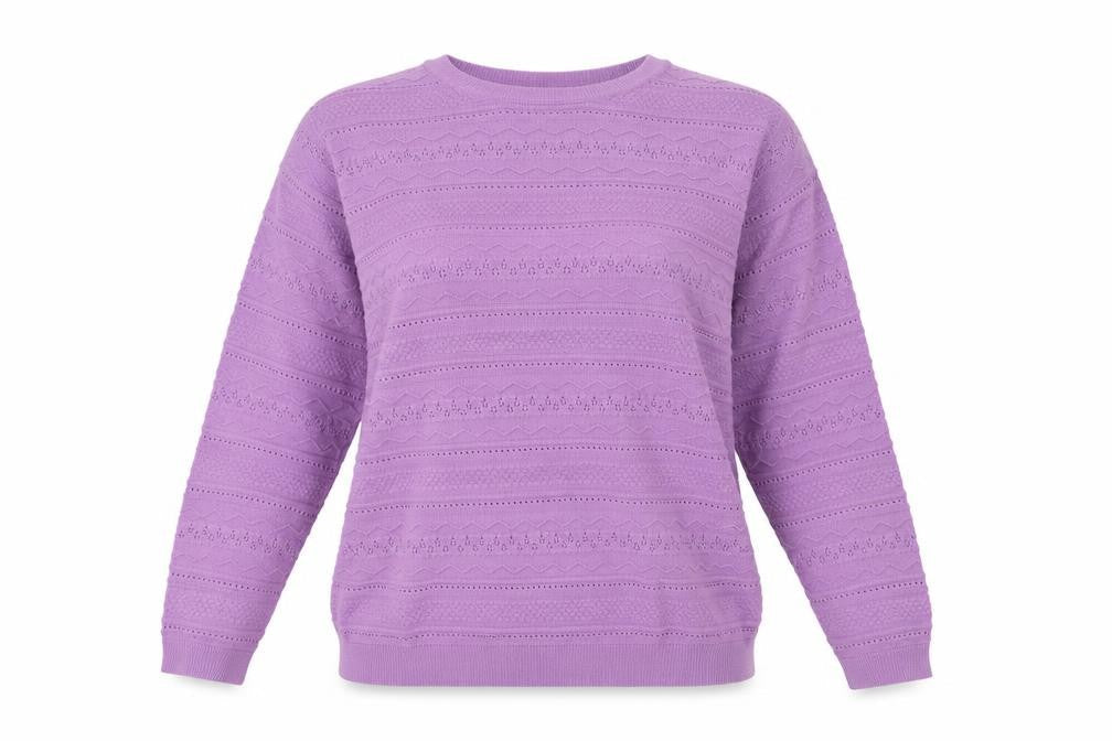 isle  Womens Purple Floral  Pullover Jumper Size L