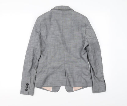Back view of Next women’s grey check jacket blazer, size UK 6