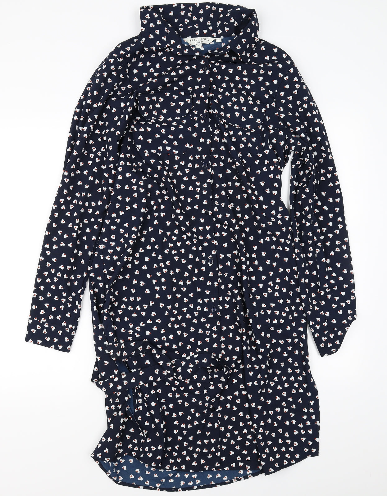 Brave Soul Womens Blue   Basic Button-Up Size S