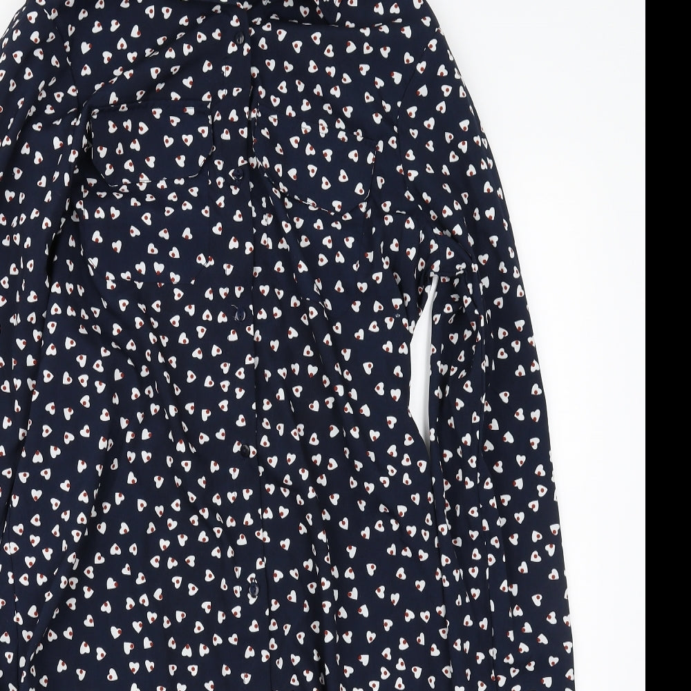 Brave Soul Womens Blue   Basic Button-Up Size S