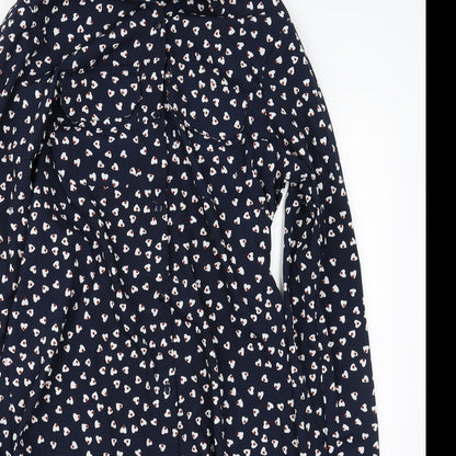 Close-up detail of Brave Soul women’s blue basic button-up, size S