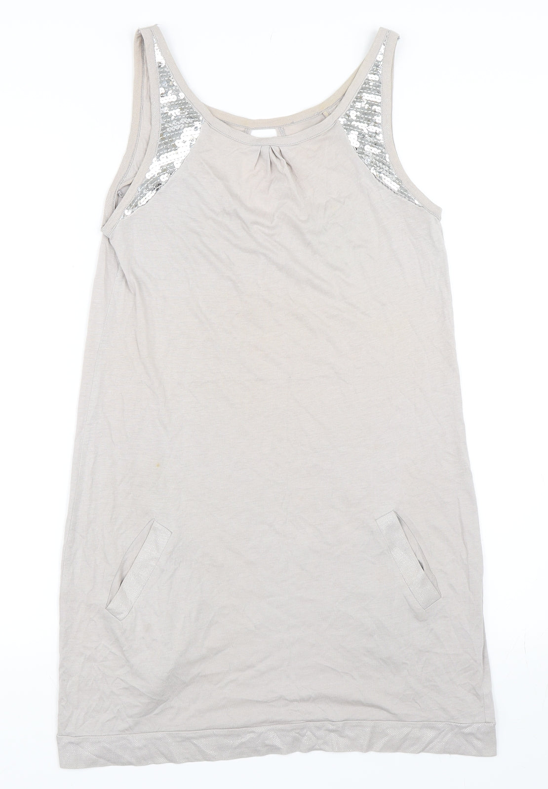 Oasis Womens Grey   Tank Dress  Size S
