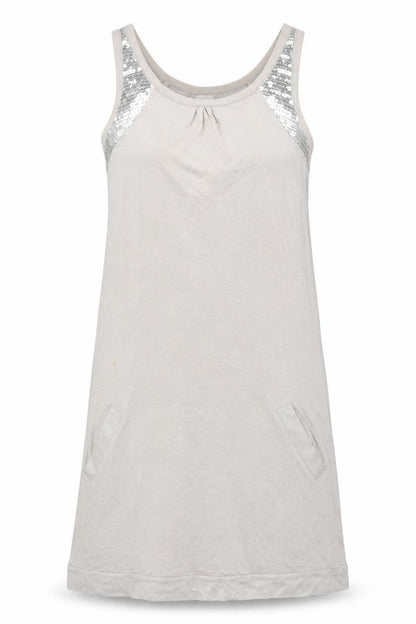 Front view of Oasis women’s grey tank dress, size S