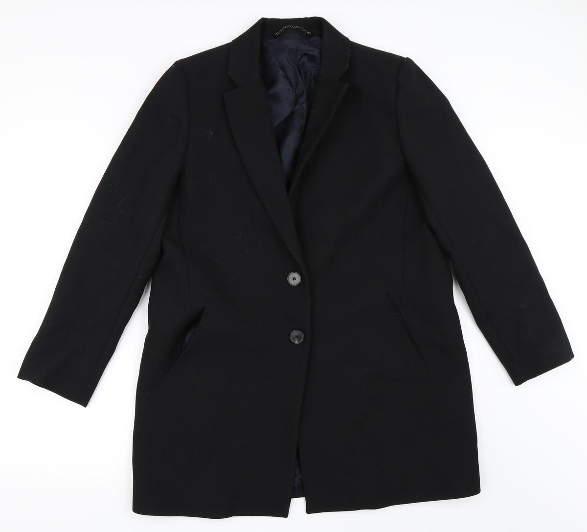 Preworn Womens Black   Overcoat Coat Size L