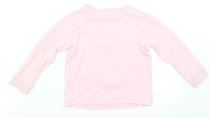 Back view of George girls’ pink basic t-shirt, size 2-3, years