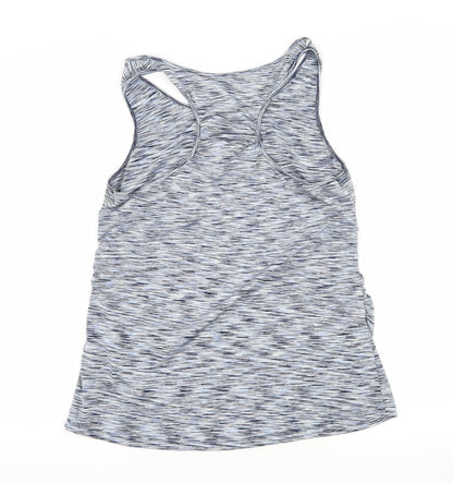 Back view of South Luxe women’s blue striped jersey basic tank, size L