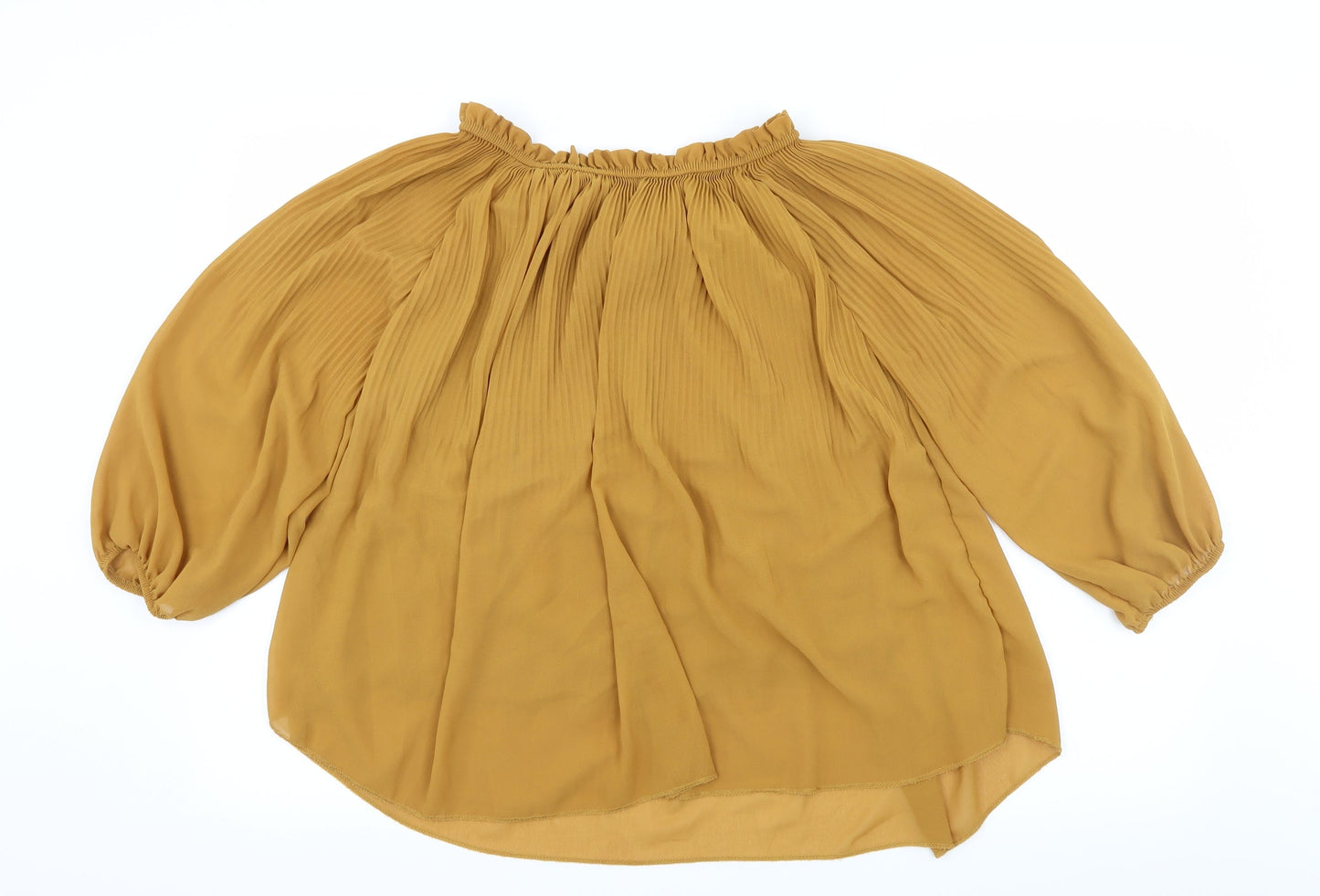 Preworn Womens Yellow   Basic Blouse One Size