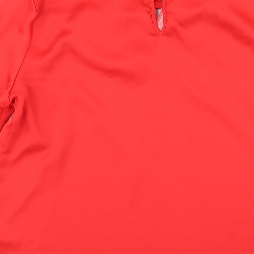 F&F Womens Red  Satin Basic Blouse Size 14