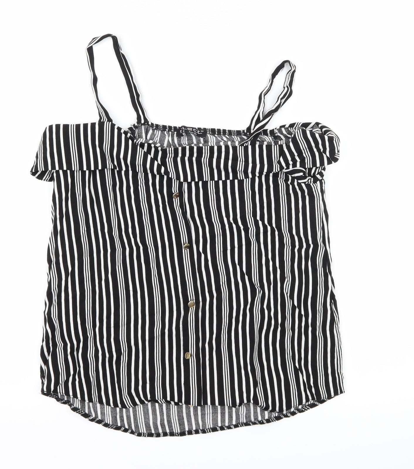 Select Womens Black Striped  Camisole Tank Size 6