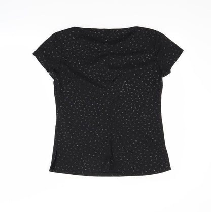Back view of BHS women’s black basic blouse, size UK 12