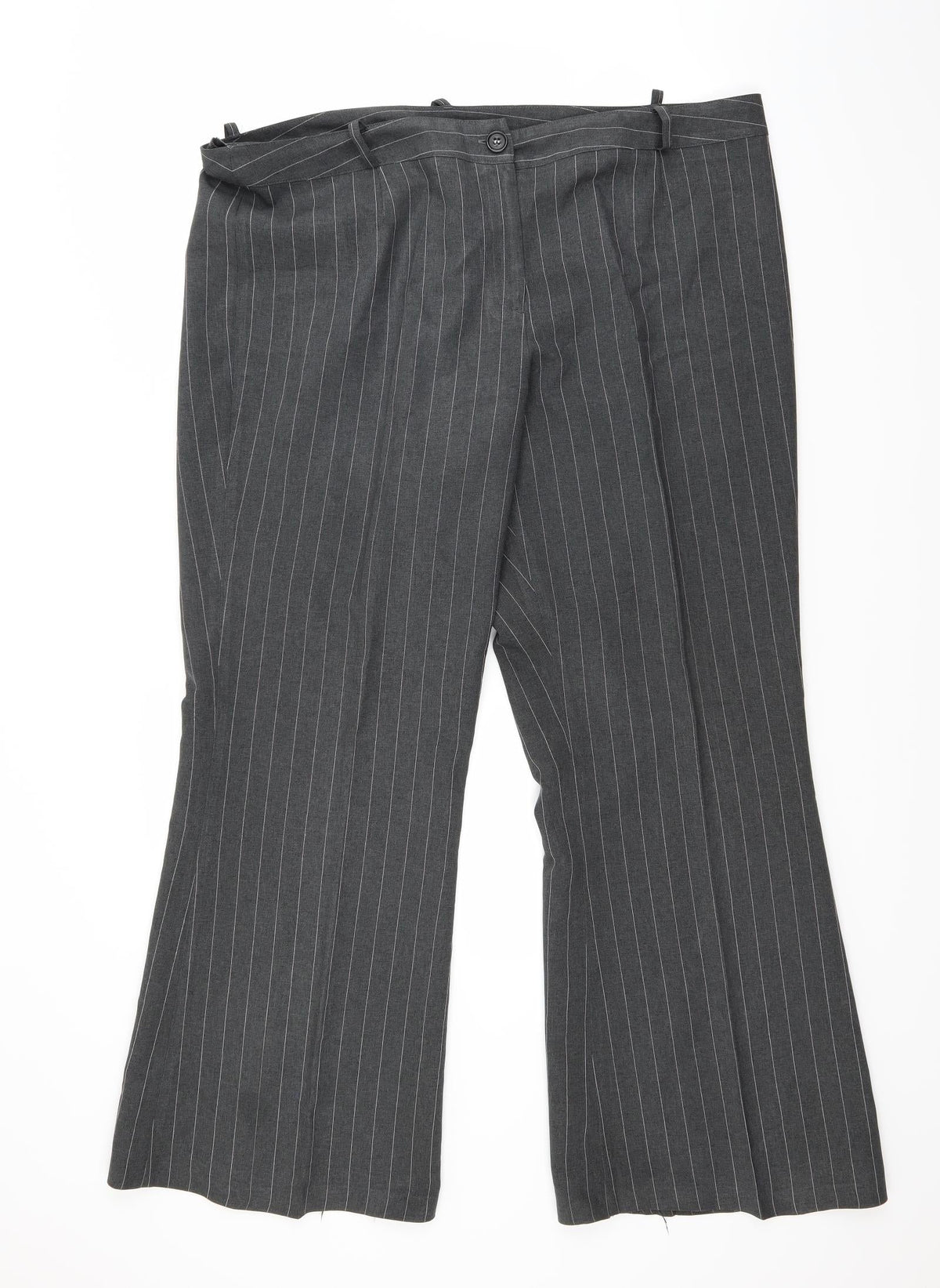 Preworn Womens Grey Striped  Trousers  Size 20 L29 in