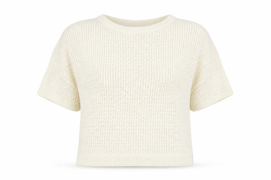 Front view of Tu women’s white jumper, size UK 14