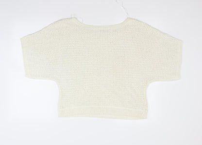 Back view of Tu women’s white jumper, size UK 14