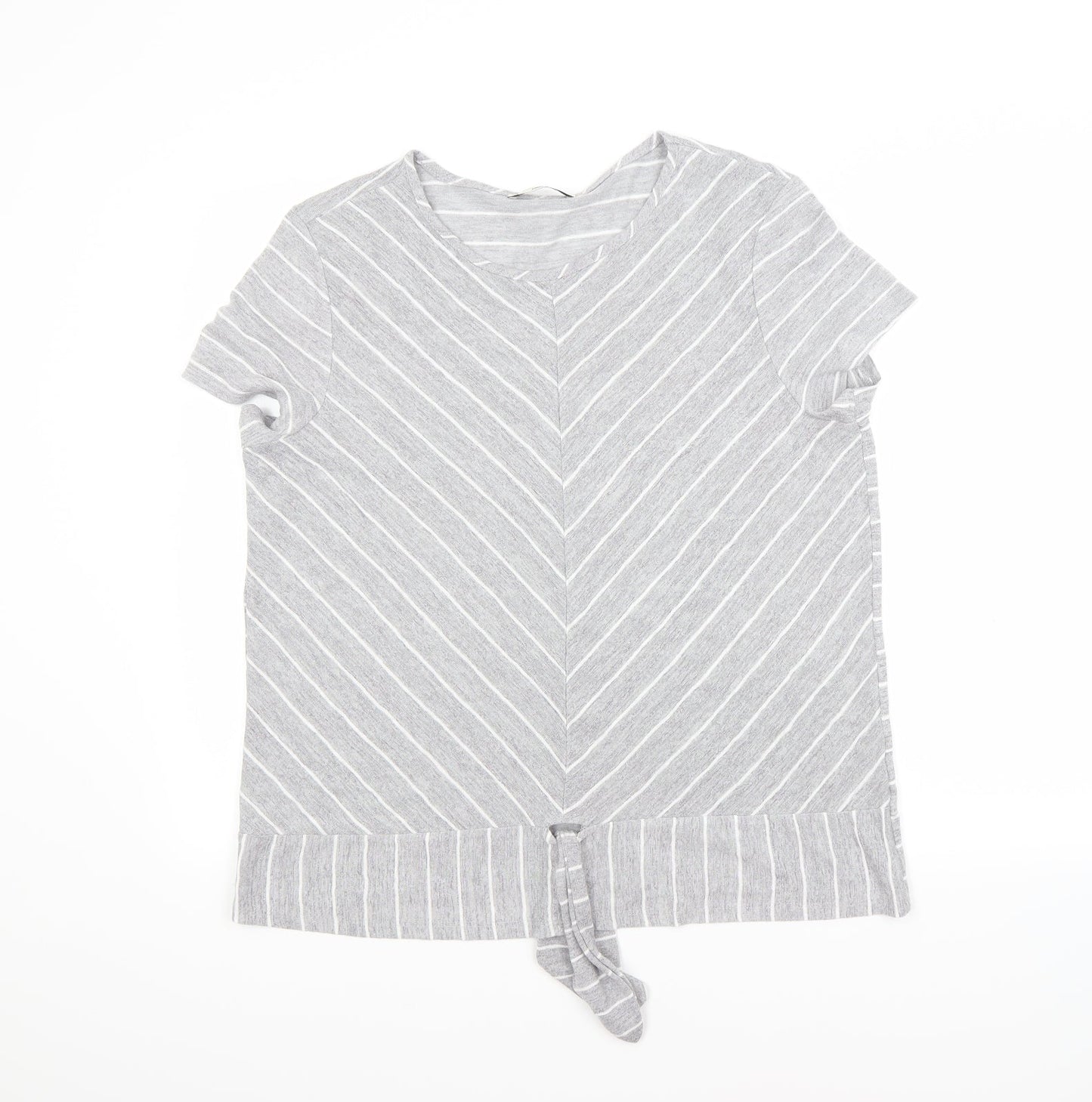 George Womens Grey Striped  Pullover Jumper Size 16