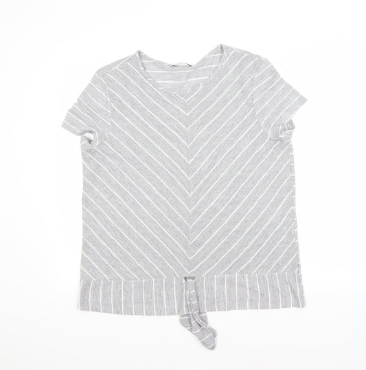 George Womens Grey Striped  Pullover Jumper Size 16