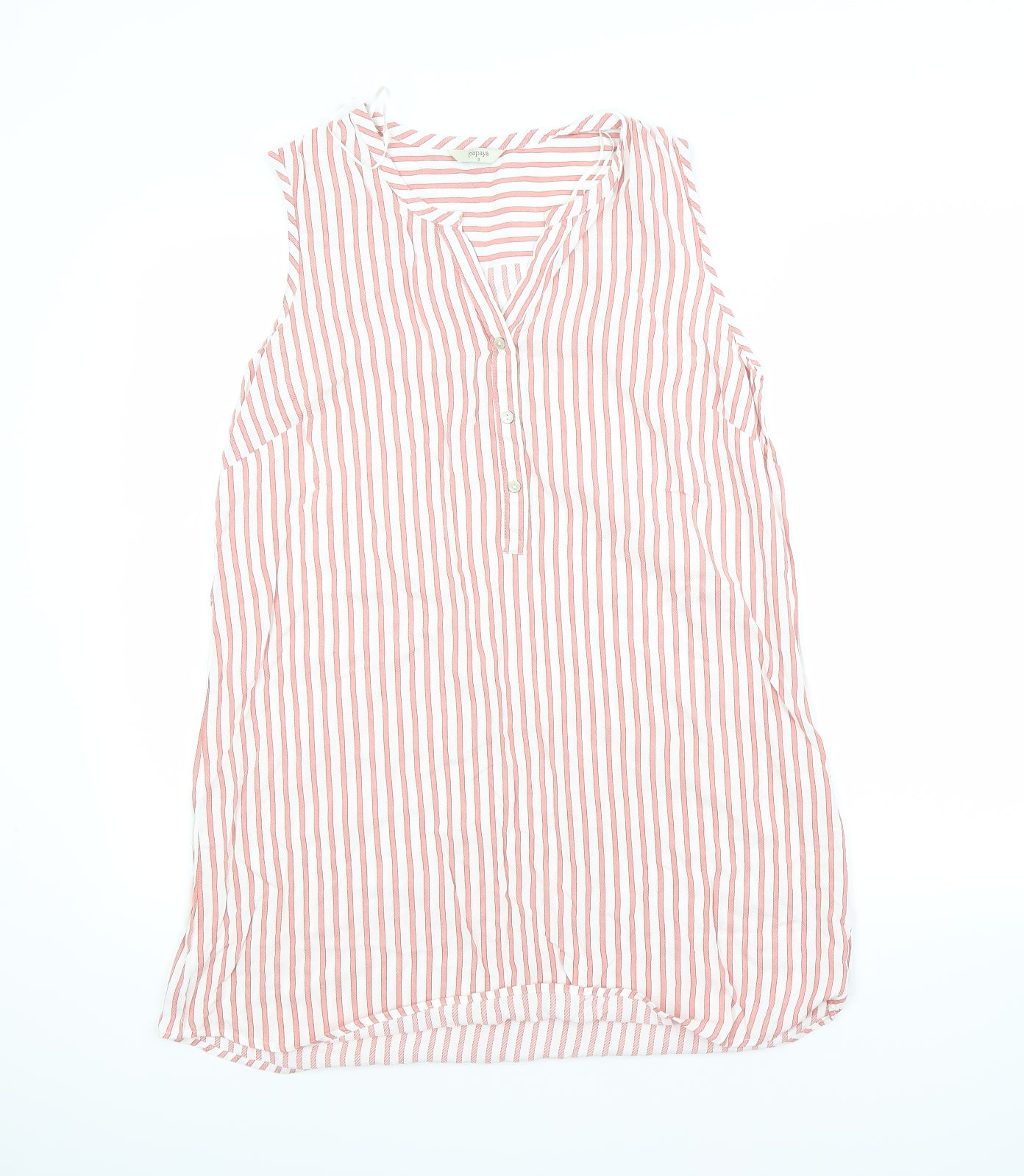 Papaya Womens Red Striped  Basic Button-Up Size 12