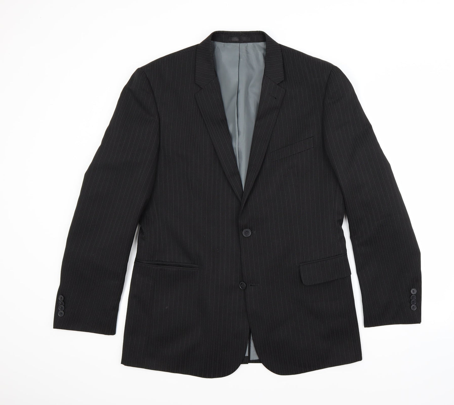 Taylor & Wright Mens Black Striped  Jacket Blazer Size 40