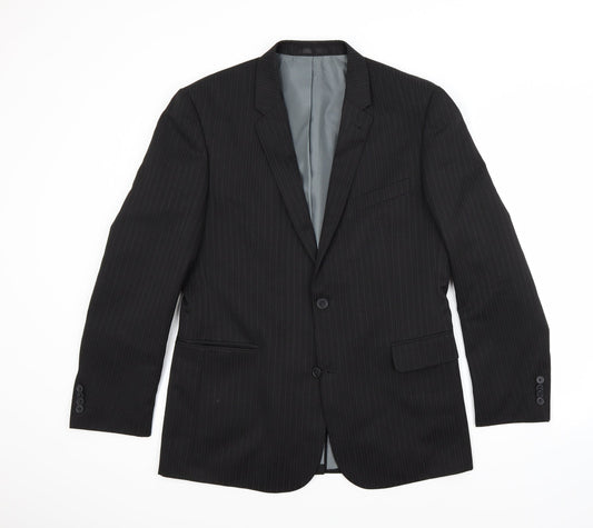 Taylor & Wright Mens Black Striped  Jacket Blazer Size 40
