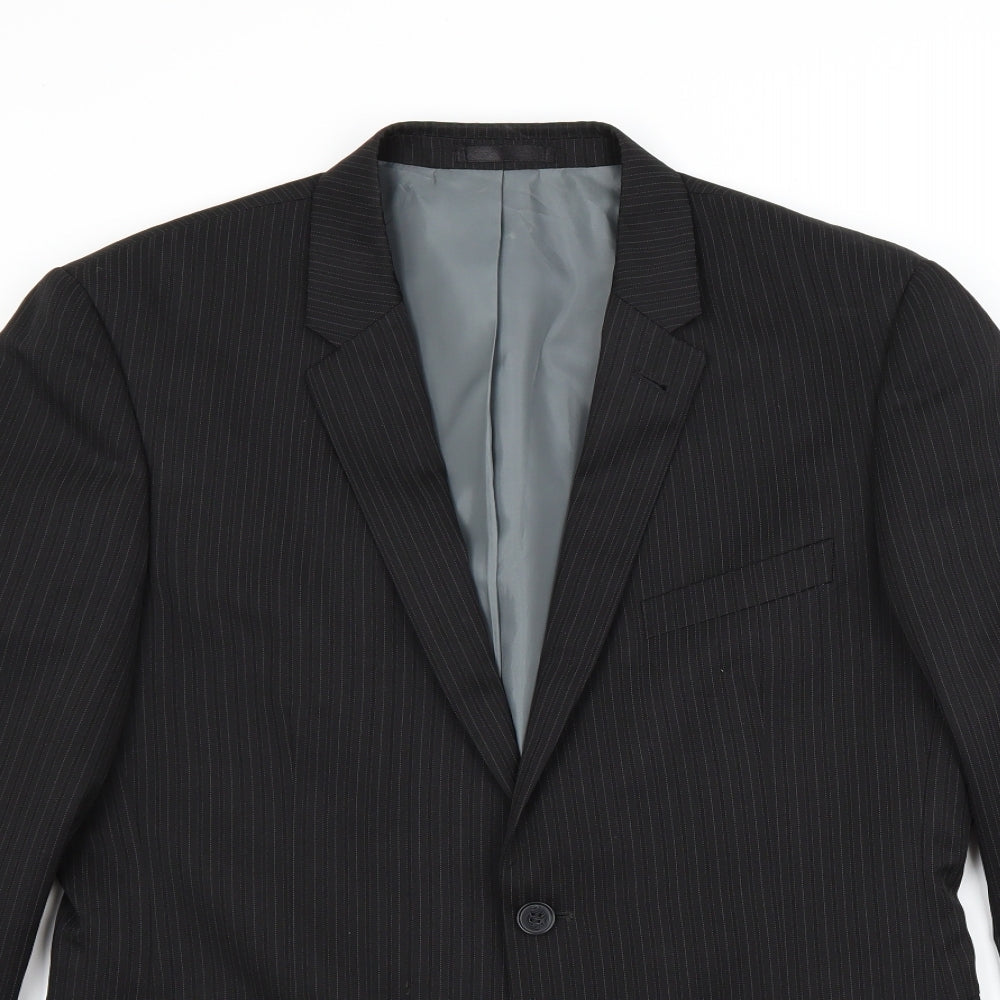 Taylor & Wright Mens Black Striped  Jacket Blazer Size 40