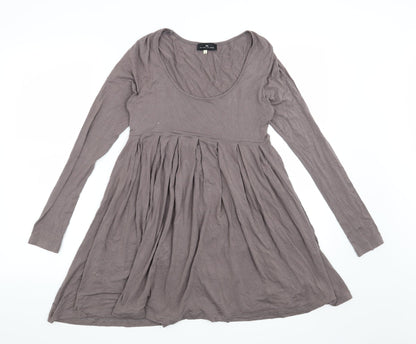 Additional front view of River Island women’s grey basic blouse, size UK 10