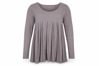 Front view of River Island women’s grey basic blouse, size UK 10