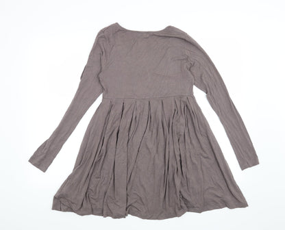 Back view of River Island women’s grey basic blouse, size UK 10
