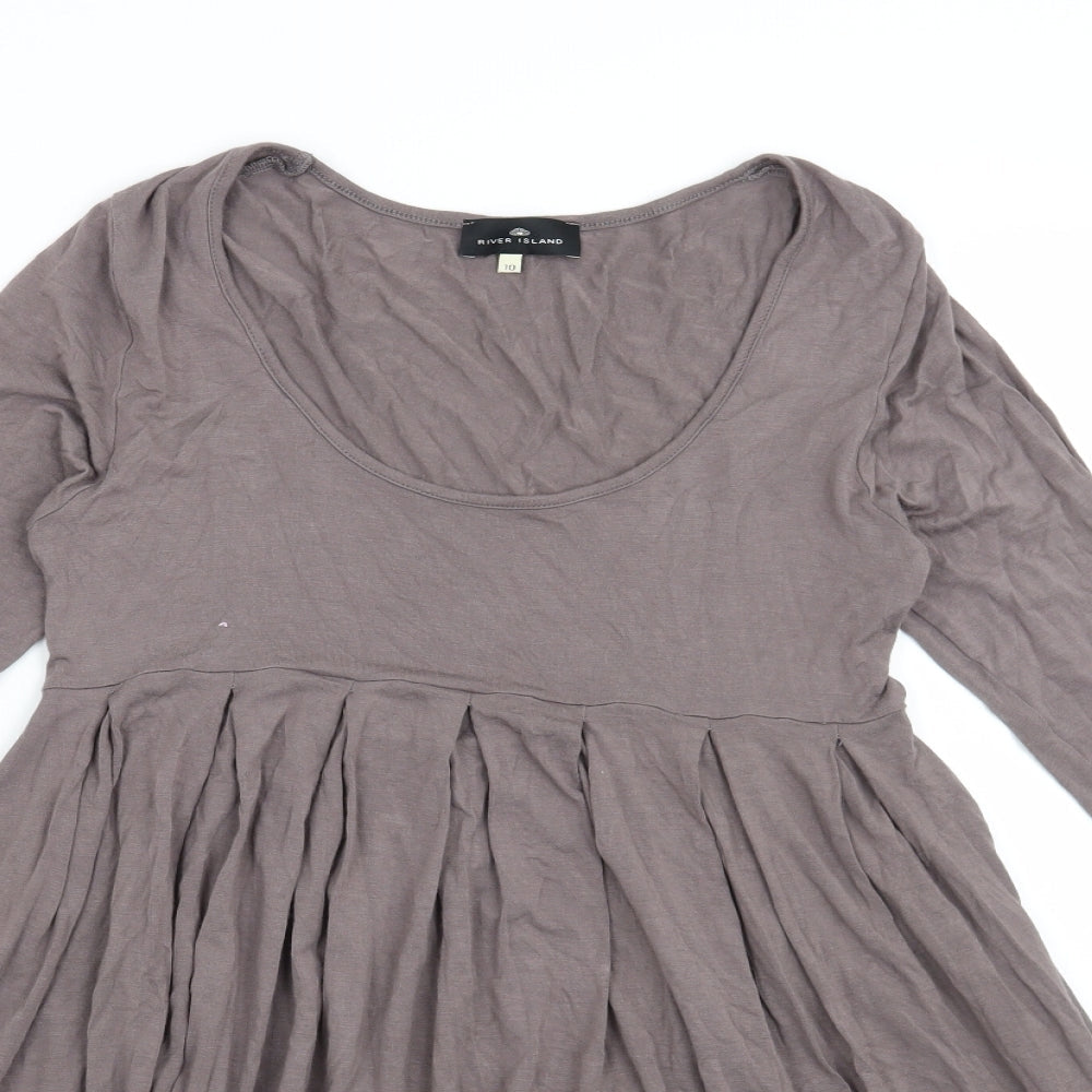 River Island Womens Grey   Basic Blouse Size 10