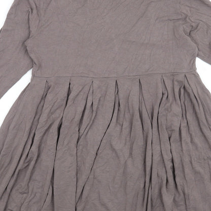 Brand and care label for River Island women’s grey basic blouse, size UK 10