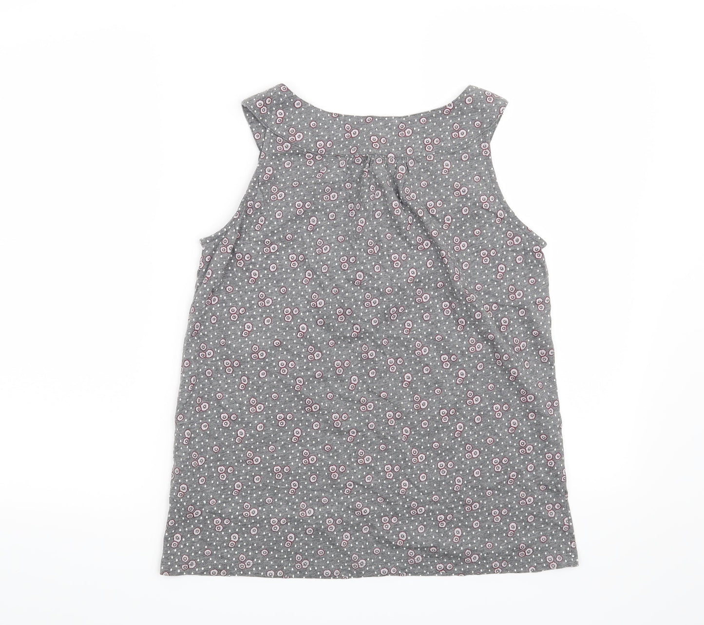 Baby Jane Womens Grey Floral  Basic Blouse Size 8