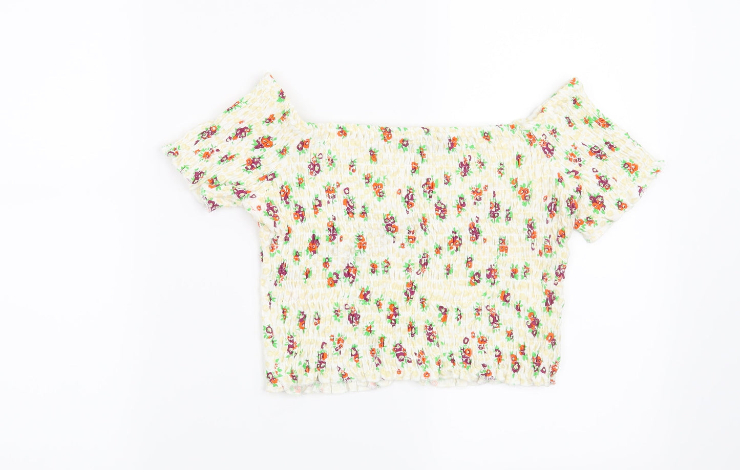 Topshop Womens Yellow Floral  Basic Blouse Size 10
