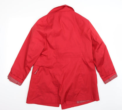 Back view of George women’s red jacket coat, size UK 14