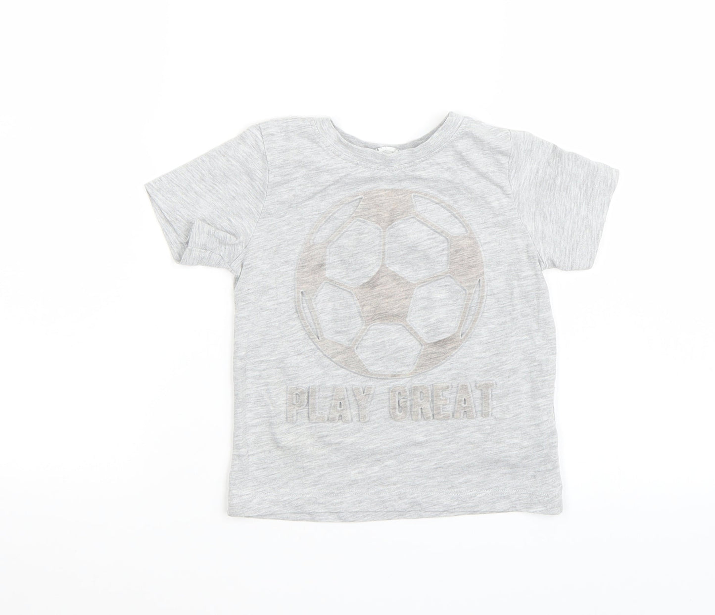 H&M Boys Grey Batik Rayon Basic T-Shirt Size 5 Years